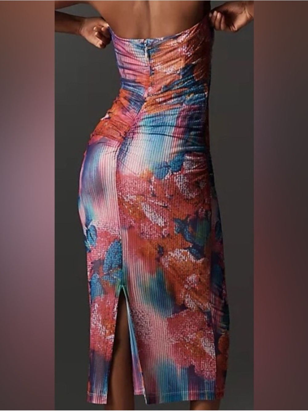 Anthropologie Strapless Pink & Blue NWT medium Soleil dress 👗